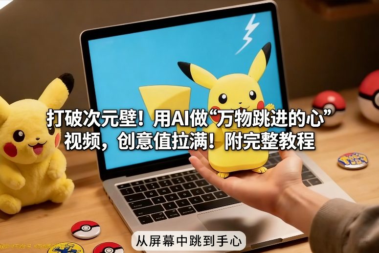 打破次元壁！用AI做【万物跳进手心】视频，创意值拉满！附完整教程-洛柒笔记