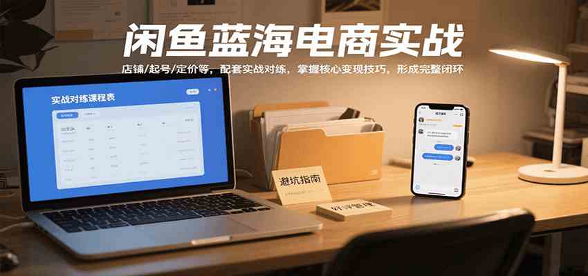 闲鱼蓝海电商实战，涵盖店铺、起号、定价等，配套实战对练，掌握核心变现技巧-洛柒笔记