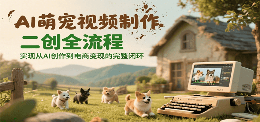 AI萌宠视频制作二创全流程，实现从AI创作到电商变现的完整闭环-洛柒笔记