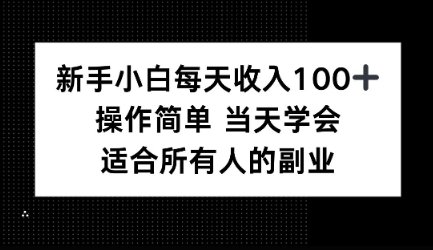 新手小白每天收入100+，操作简单 当天学会 ，适合所有人的副业-洛柒笔记