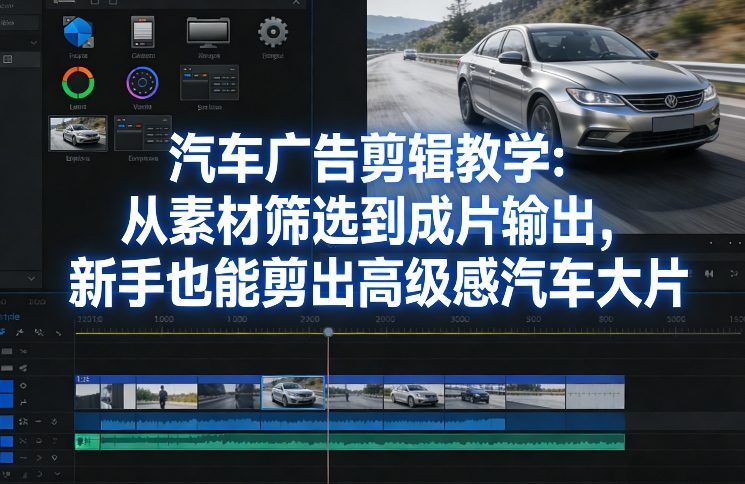 汽车广告剪辑教学：从素材筛选到成片输出，新手也能剪出高级感汽车大片-洛柒笔记
