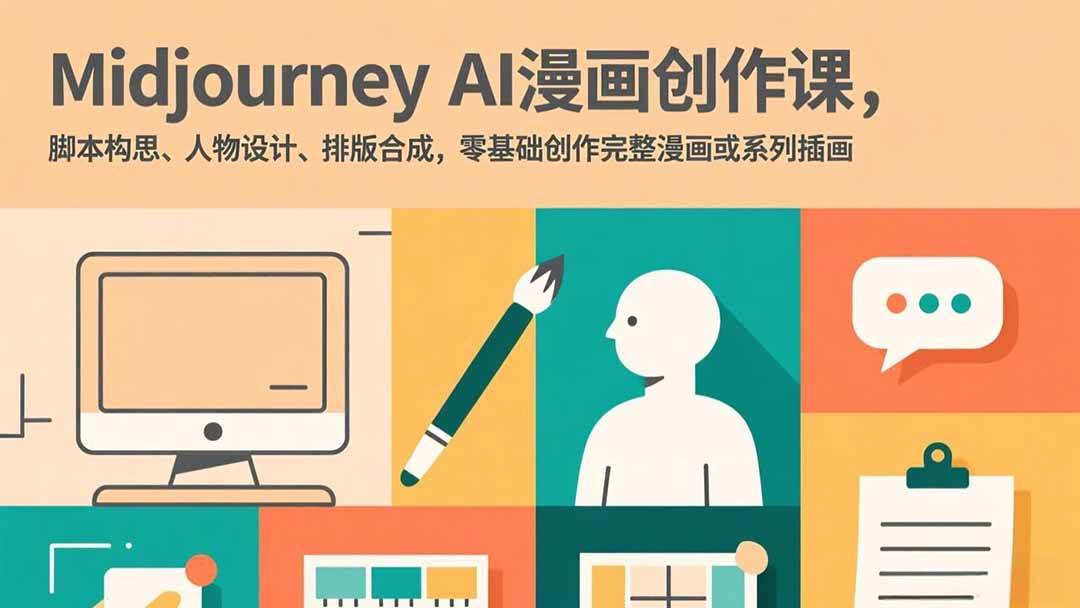 （17299期）Midjourney AI漫画创作课，脚本构思、人物设计、排版合成，零基础创作完整漫画或系列插画-洛柒笔记