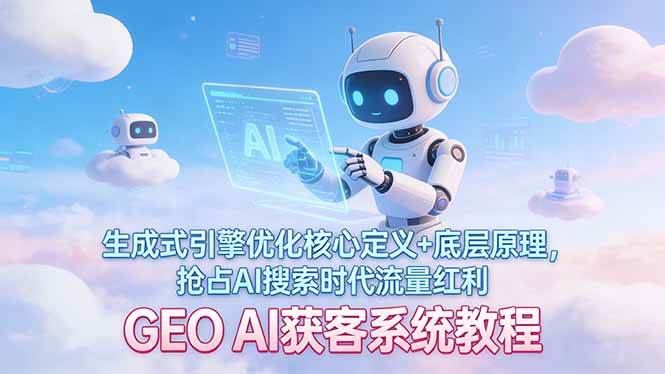 （17604期）GEO AI获客系统教程：生成式引擎优化核心定义+底层原理，抢占AI搜索时代流量红利-洛柒笔记