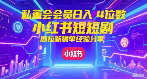 私董会会员日入4位数小红书红果短剧拉新爆单经验分享-洛柒笔记