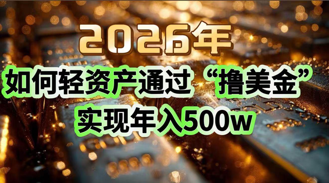 （17033期）2026年如何轻资产通过“撸美金”实现年入500w-洛柒笔记