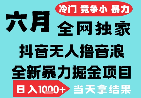 2025年6月高爆抖音无人直播最新撸音浪掘金项目，无脑日入1k+，低门槛小白可做，可矩阵放大【揭秘】-洛柒笔记