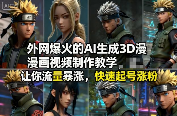 外网爆火的AI生成3D漫画视频制作教学，让你流量暴涨，快速起号涨粉！-洛柒笔记
