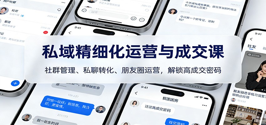 私域精细化运营与成交课：社群管理、私聊转化、朋友圈运营，解锁高成交密码-洛柒笔记