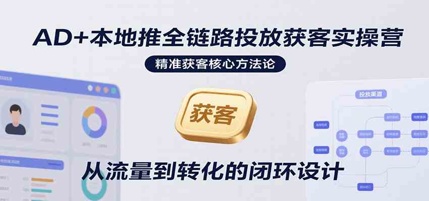 AD+本地推全链路投放获客实操营，快速掌握精准获客技巧，当天投放当天转化高效营销-洛柒笔记