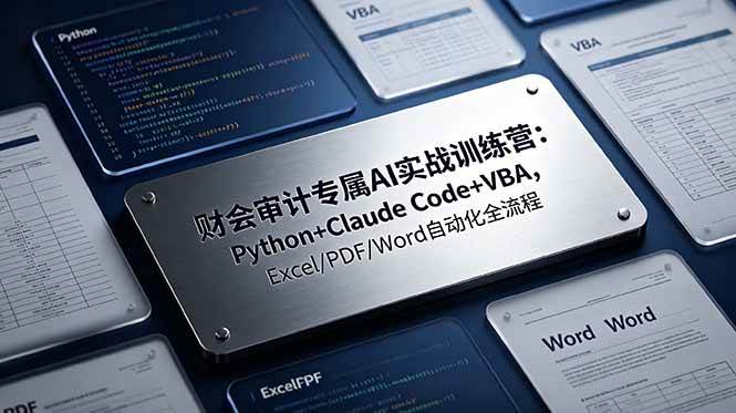 （19268期）财会审计专属 AI实战训练营-更新：Python+Claude Code+VBA，Excel/PDF/Word自动化全流程-洛柒笔记