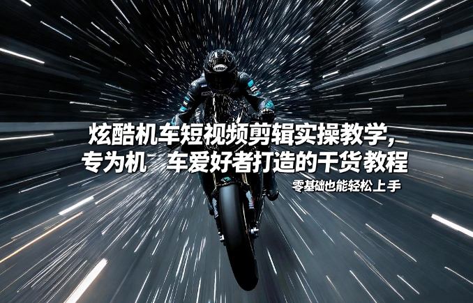 炫酷机车短视频剪辑实操教学，专为机车爱好者打造的干货教程，零基础也能轻松上手-洛柒笔记