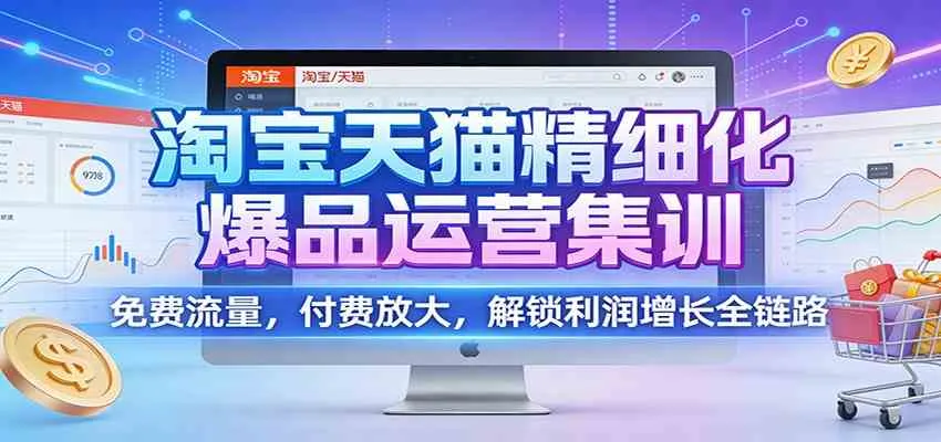 淘宝天猫精细化爆品运营集训：免费流量，付费放大，解锁利润增长全链路-洛柒笔记