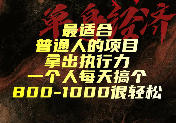 最适合普通人的项目，拿出执行力一个人每天搞个800-1k很轻松【揭秘】-洛柒笔记