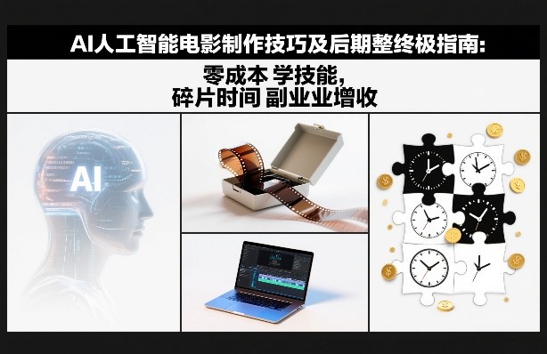 AI人工智能电影制作技巧及后期完整终极指南：零成本学技能，碎片时间副业增收-洛柒笔记