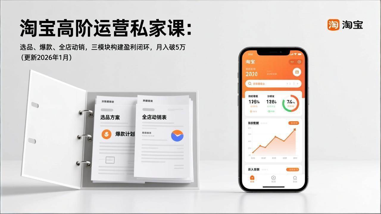 （17280期）淘宝高阶运营私家课：选品、爆款、全店动销，三模块构建盈利闭环，月入破5万（更新26年1月）-洛柒笔记