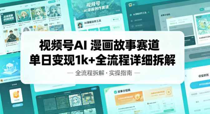 视频号AI漫画故事赛道单日变现1k+全流程详细拆解-洛柒笔记
