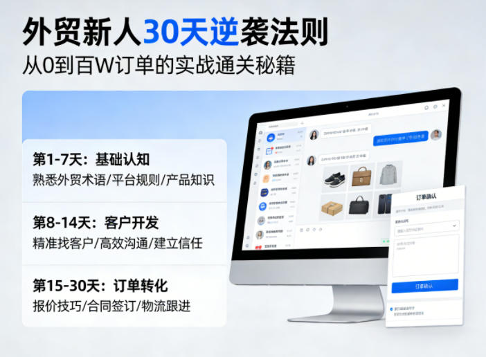 外贸新人30天逆袭法则，教你从0到百W订单的实战通关秘籍-洛柒笔记