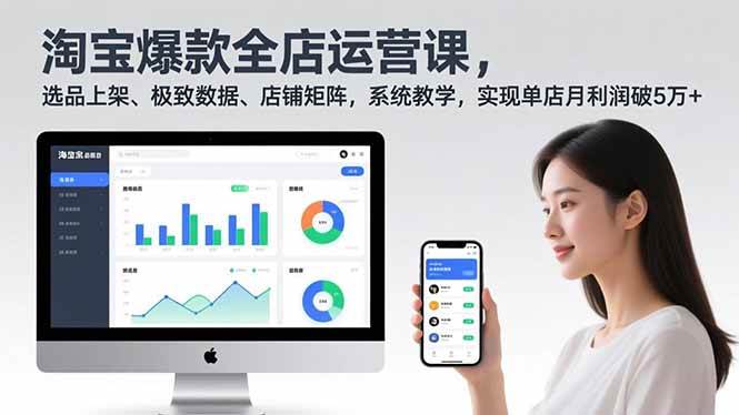 （16928期）淘宝爆款全店运营课2.0，选品上架、极致数据、店铺矩阵，系统教学，实现单店月利润破5万+-洛柒笔记