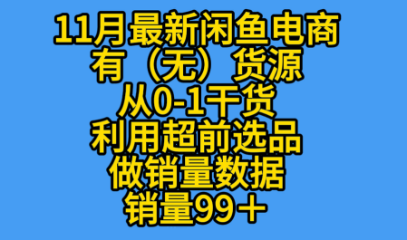K总部落《11月最新闲鱼有无货源从0-1干货版打造销量店铺数据》-洛柒笔记