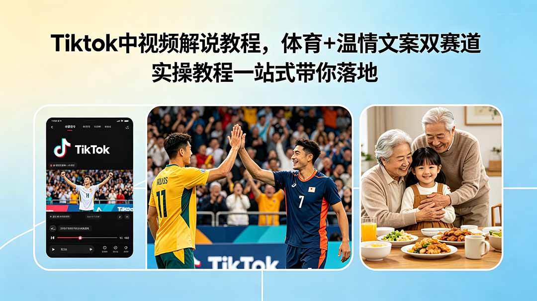 (18910期)Tiktok中视频解说教程,体育+温情文案双赛道实操教程一站式带你落地-洛柒笔记 (18910期)Tiktok中视频解说教程,体育+温情文案双赛道实操教程一站式带你落地-洛柒笔记
