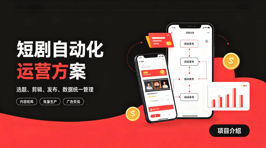 快手全自动短剧矩阵项目｜自动化分发，流量持续变现【揭秘】-洛柒笔记