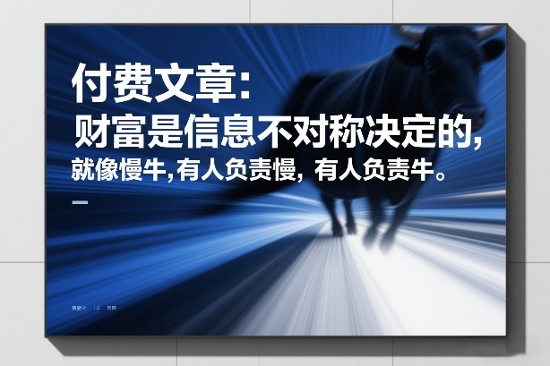 付费文章：财富是信息不对称决定的，就像慢牛，有人负责慢，有人负责牛-洛柒笔记