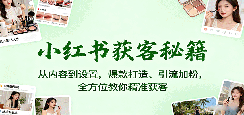 小红书获客秘籍：从内容到设置，爆款打造、引流加粉，全方位教你精准获客-洛柒笔记