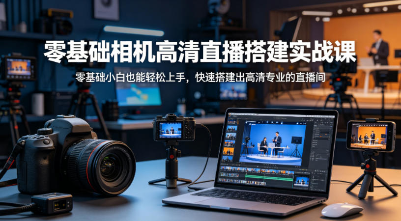 零基础相机高清直播间搭建实战课，小白也能轻松上手，快速搭建出高清专业的直播间-洛柒笔记