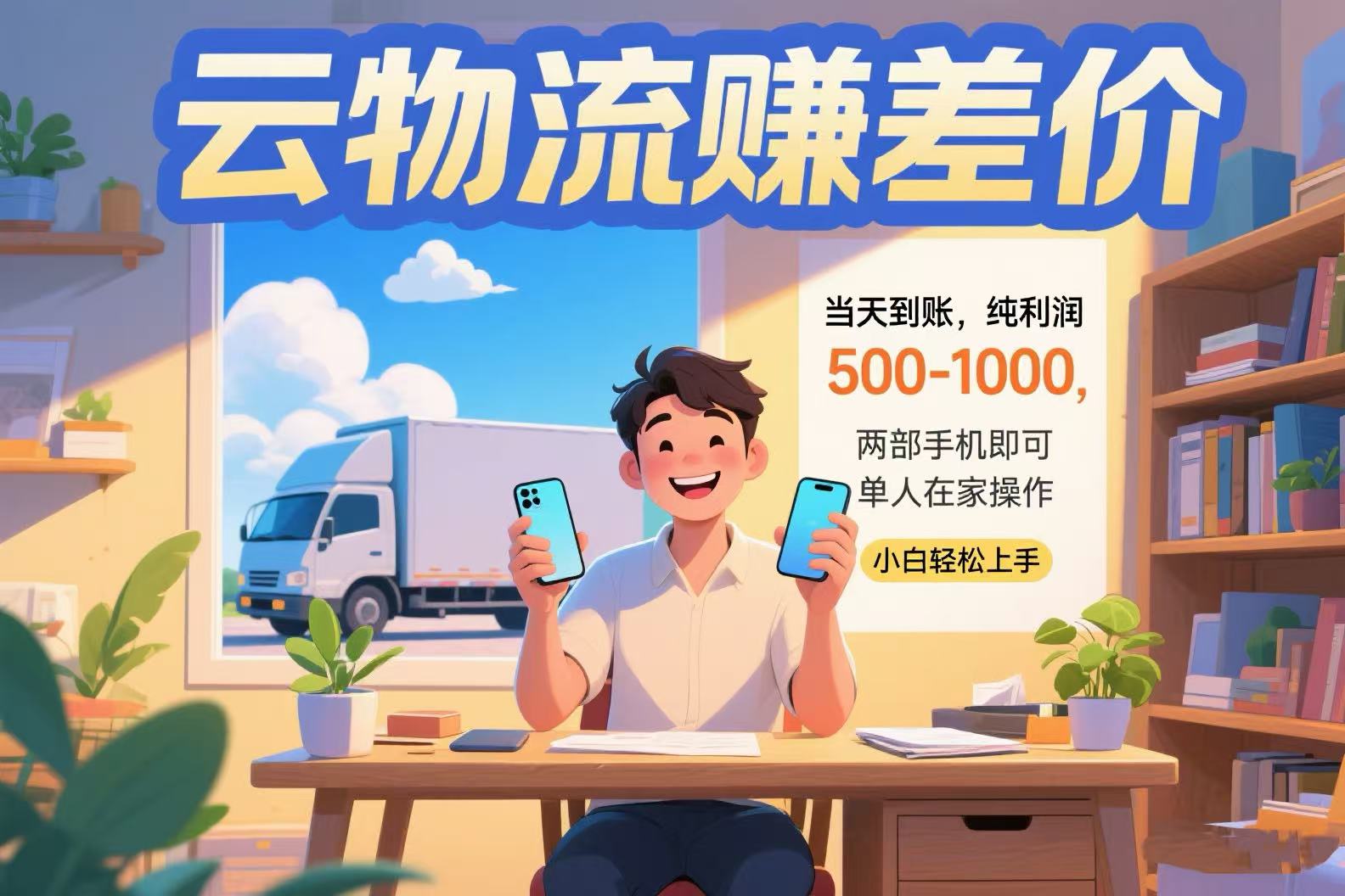 云物流赚差价 当天到账纯利润500-1000 两部手机即可 可单人在家操作 小…-洛柒笔记
