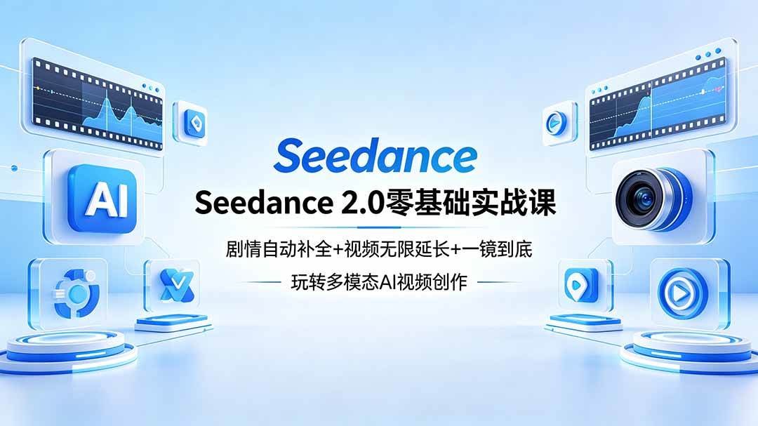 （18312期）Seedance 2.0零基础实战课：剧情自动补全+视频无限延长+一镜到底：玩转多模态AI视频创作-洛柒笔记