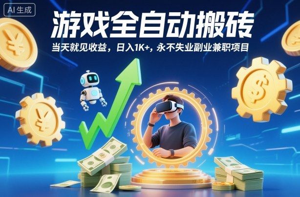 游戏全自动搬砖，当天就见收益，日入1K+，永不失业副业兼职项目-洛柒笔记