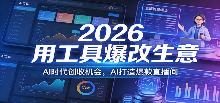 2026用工具爆改生意，AI时代创收机会，AI打造爆款直播间-洛柒笔记