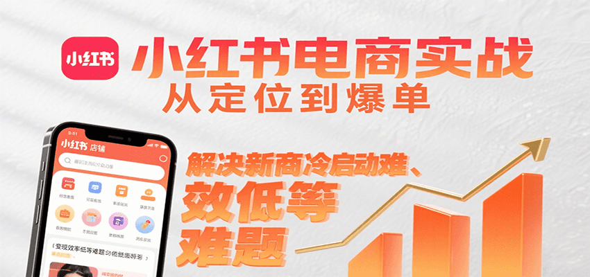 小红书电商实战，从定位到爆单解决新商冷启动难、变现效率低等难题-洛柒笔记