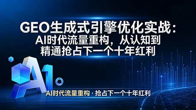 （17708期）GEO 生成式引擎优化实战：AI时代流量重构，从认知到精通抢占下一个十年红利-洛柒笔记