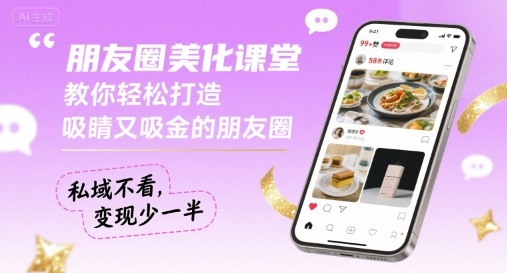 朋友圈美化课堂，教你轻松打造，吸睛又吸金的朋友圈，私域不看，变现少一半-洛柒笔记