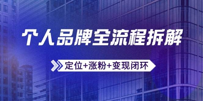 （14799期）个人品牌全流程拆解：定位+涨粉+变现闭环，微信生态运营与资源整合-洛柒笔记