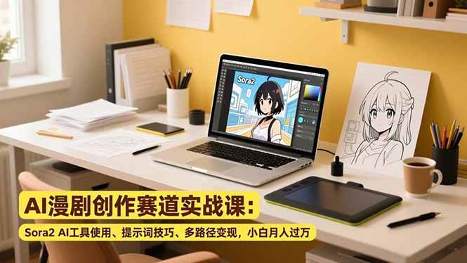（16936期）AI漫剧创作赛道实战课：Sora2 AI工具使用、提示词技巧、多路径变现，小白月入过万-洛柒笔记