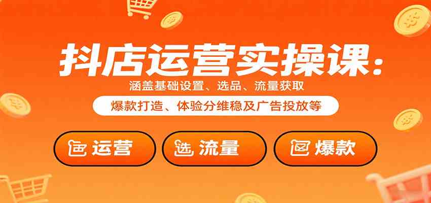抖店运营实操课：涵盖基础设置、选品、流量获取、爆款打造、体验分维稳及广告投放等-洛柒笔记