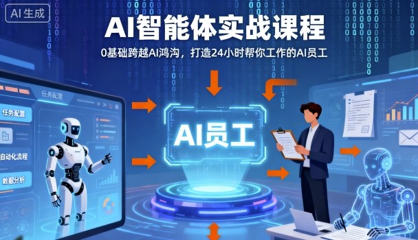 Ai智能体实战课程，0基础跨越Ai鸿沟，打造24小时帮你工作的Ai员工，打破常规，以实战定义Ai-洛柒笔记