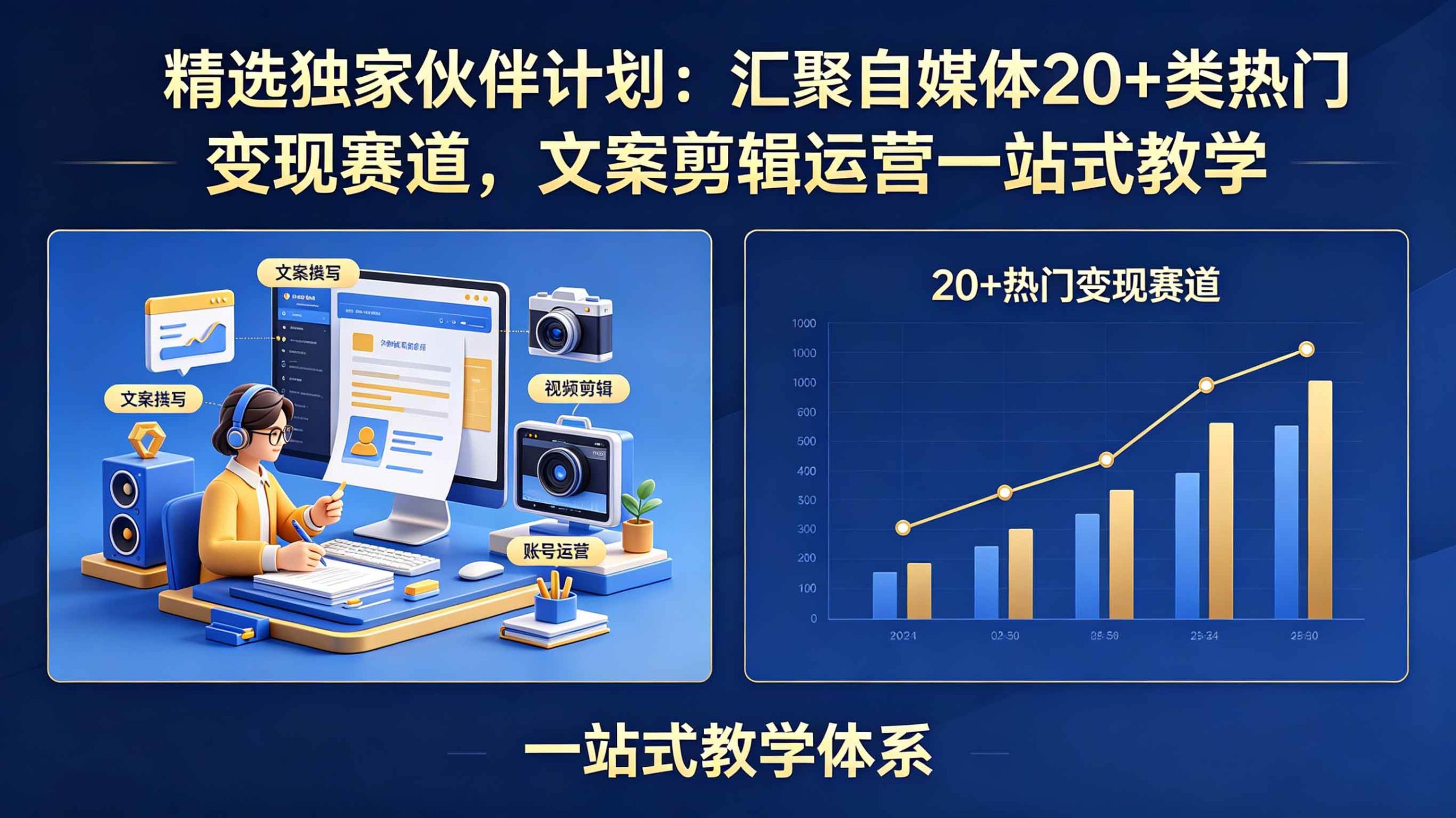 （18478期）精选独家伙伴计划：汇聚自媒体20+类热门变现赛道，文案剪辑运营一站式教学-洛柒笔记