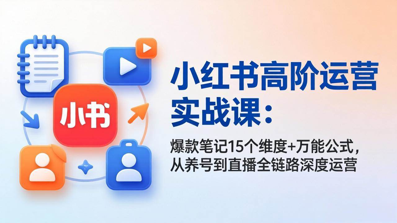 （17844期）小红书高阶运营实战课：爆款笔记15个维度+万能公式，从养号到直播全链路深度运营-洛柒笔记