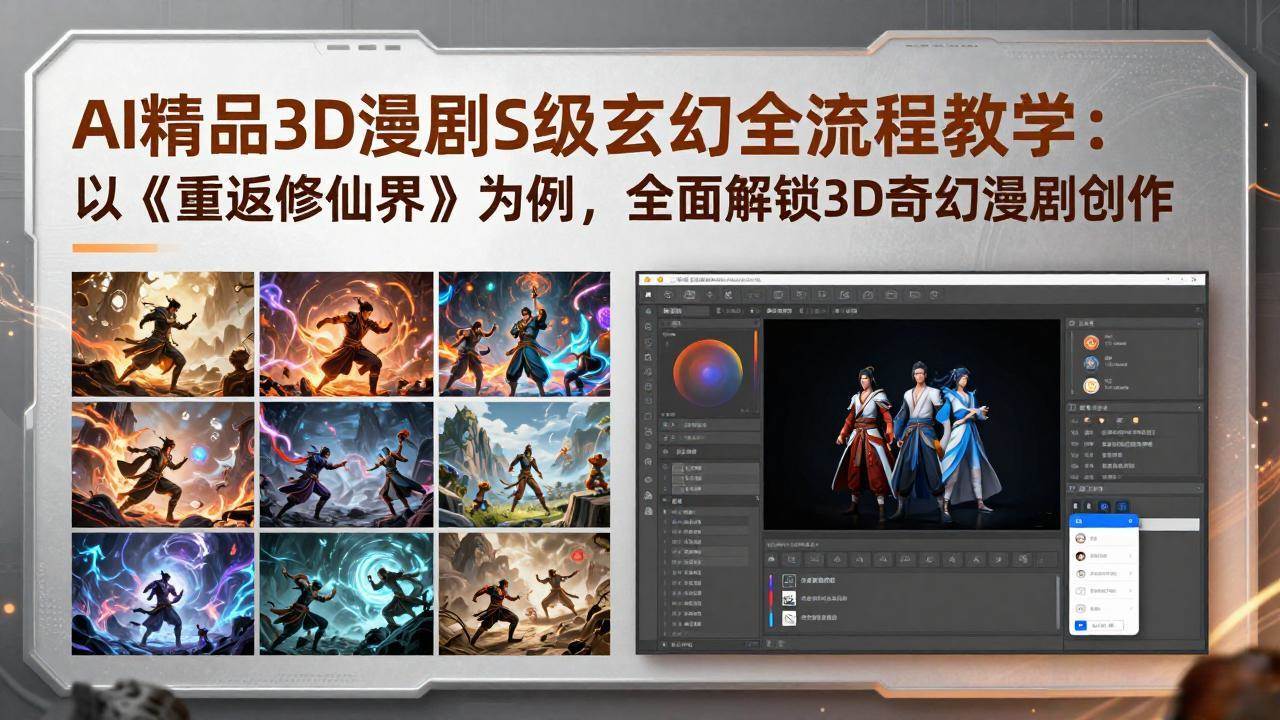 （17882期）AI精品3D漫剧S级玄幻全流程教学：以《重返修仙界》为例，全面解锁3D奇幻漫剧创作-洛柒笔记