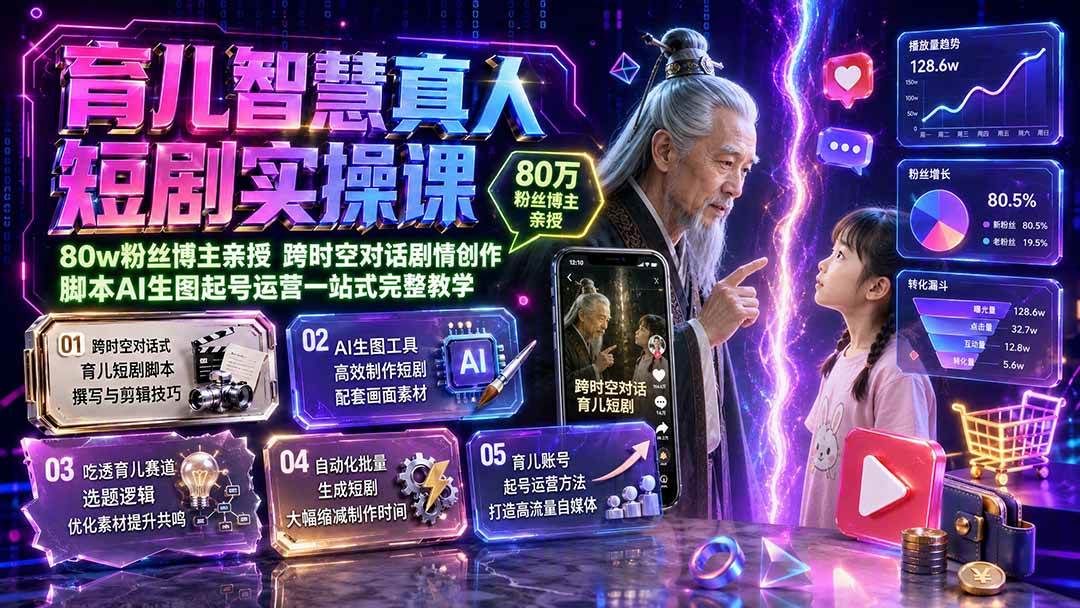 (19663期)育儿智慧真人短剧实操课|80w粉丝博主亲授,跨时空对话剧情创作,脚本AI生图起号运营一站式完整教学-洛柒笔记 (19663期)育儿智慧真人短剧实操课|80w粉丝博主亲授,跨时空对话剧情创作,脚本AI生图起号运营一站式完整教学-洛柒笔记