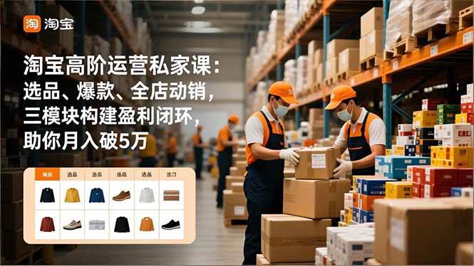 （16865期）淘宝高阶运营私家课：选品、爆款、全店动销，三模块构建盈利闭环，助你月入破5万-洛柒笔记