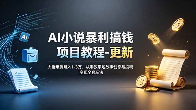 (19293期)AI小说暴利搞钱项目教程-更新,大佬亲测月入1-3万,从零教学短故事创作与投稿变现全套玩法-洛柒笔记 (19293期)AI小说暴利搞钱项目教程-更新,大佬亲测月入1-3万,从零教学短故事创作与投稿变现全套玩法-洛柒笔记
