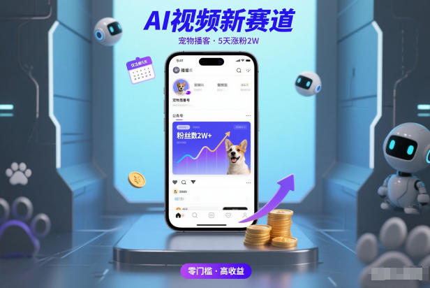 AI视频新赛道，宠物播客仅注册5天涨粉2W，收益非常可观-洛柒笔记