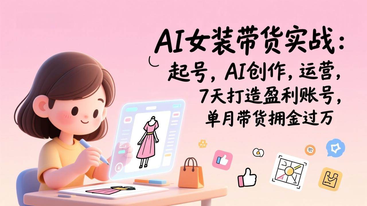 （17117期）AI女装带货实战班（更新）：起号，AI创作，运营，7天打造盈利账号，单月带货佣金过万-洛柒笔记