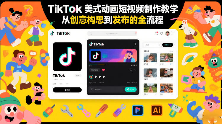 TikTok美式动画短视频制作教学，从创意构思到发布的全流程-洛柒笔记