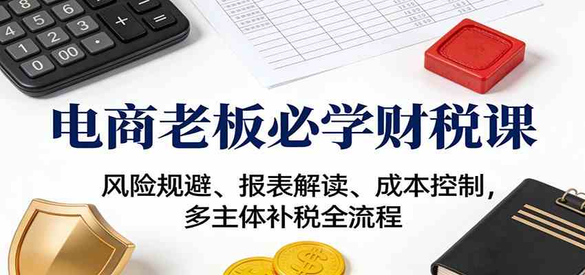 电商老板必学财税课：风险规避、报表解读、成本控制，多主体补税全流程-洛柒笔记