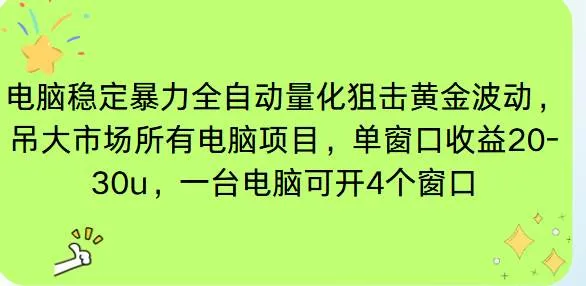 电脑EA策略挂机项目单窗口收益20-30u，单电脑可挂5-10个窗口收益稳健4位数-洛柒笔记